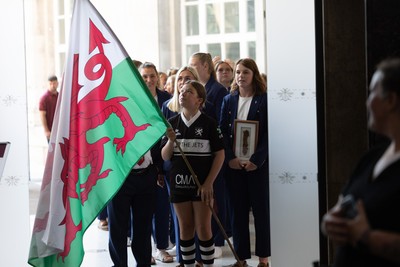 170825 - Women’s Rugby World Cup Welcome Ceremony - The Wales Team prepare to enter the Women’s Rugby World Cup welcome ceremony at Manchester Town Hall