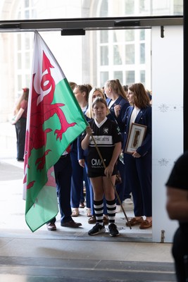170825 - Women’s Rugby World Cup Welcome Ceremony - The Wales Team prepare to enter the Women’s Rugby World Cup welcome ceremony at Manchester Town Hall