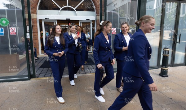 170825 - Women’s Rugby World Cup Welcome Ceremony - Wales depart the team hotel to head to the Women’s Rugby World Cup welcome ceremony at Manchester Town Hall 