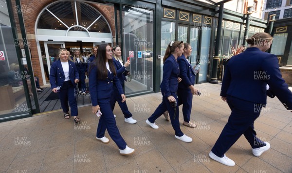 170825 - Women’s Rugby World Cup Welcome Ceremony - Wales depart the team hotel to head to the Women’s Rugby World Cup welcome ceremony at Manchester Town Hall 