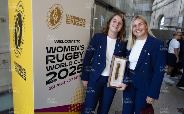 170825 - Women’s Rugby World Cup Welcome Ceremony - Wales co-captains Kate Williams and Alex Callendar at the Women’s Rugby World Cup welcome ceremony at Manchester Town Hall 