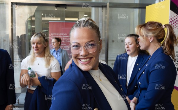 170825 - Women’s Rugby World Cup Welcome Ceremony - Wales’ Kelsey Jones at the Women’s Rugby World Cup welcome ceremony at Manchester Town Hall 