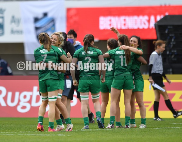 230122 - Canada v Ireland Women- HSBC World Rugby Sevens Series -  Ireland’s players celebrate