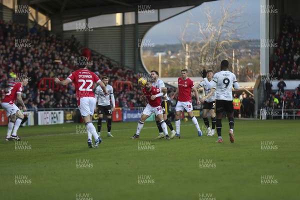 231223 - Wrexham v Newport County - Sky Bet League 2 -  Elliot Lee with the ball