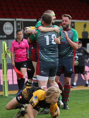 220525 - Wrexham Rhinos v Combined Swansea Vikings and Cardiff Lions team, International Gay Rugby match - Wrexham Rhinos and Swansea Vikings and Cardiff Lions Combined compete at Rodney Parade