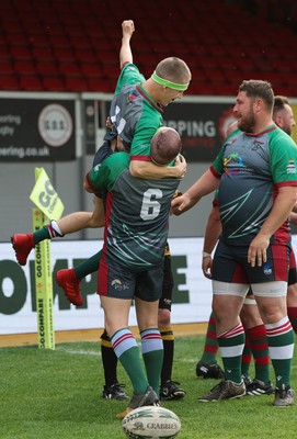 220525 - Wrexham Rhinos v Combined Swansea Vikings and Cardiff Lions team, International Gay Rugby match - Wrexham Rhinos and Swansea Vikings and Cardiff Lions Combined compete at Rodney Parade