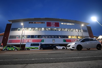 281025 - Wrexham v Cardiff City - Carabao Cup Round 4 - A general view of the Stok Car Ras ground ahead of the match