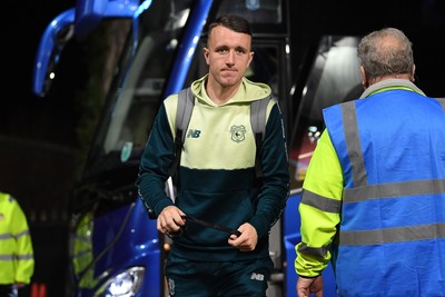 281025 - Wrexham v Cardiff City - Carabao Cup Round 4 - David Turnbull of Cardiff City arrives at the stadium