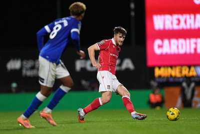 281025 - Wrexham v Cardiff City - Carabao Cup Round 4 - George Thomason of Wrexham
