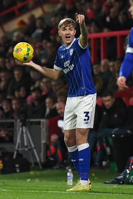 281025 - Wrexham v Cardiff City - Carabao Cup Round 4 - Joel Bagan of Cardiff City