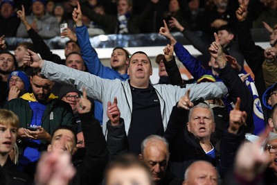 281025 - Wrexham v Cardiff City - Carabao Cup Round 4 - Cardiff fans celebrate at full time