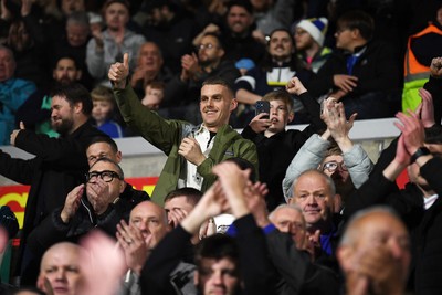 281025 - Wrexham v Cardiff City - Carabao Cup Round 4 - Cardiff fans celebrate at full time