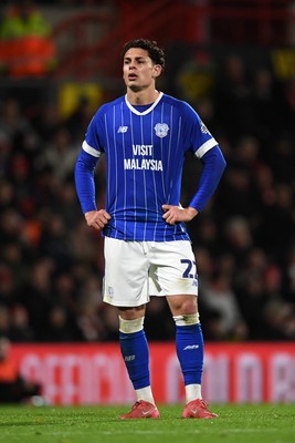 281025 - Wrexham v Cardiff City - Carabao Cup Round 4 - Yousef Salech of Cardiff City