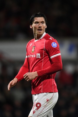 281025 - Wrexham v Cardiff City - Carabao Cup Round 4 - Kieffer Moore of Wrexham