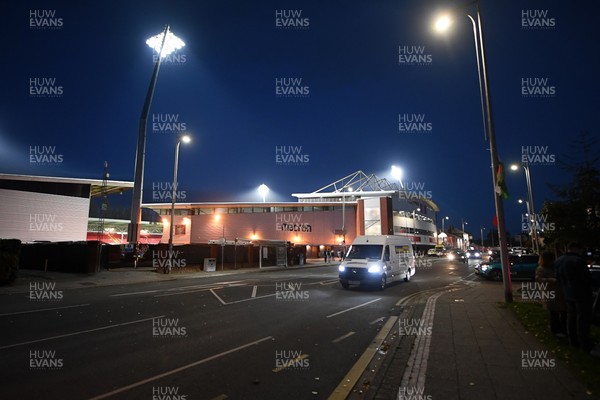 281025 - Wrexham v Cardiff City - Carabao Cup Round 4 - A general view of the Stok Car Ras ground ahead of the match