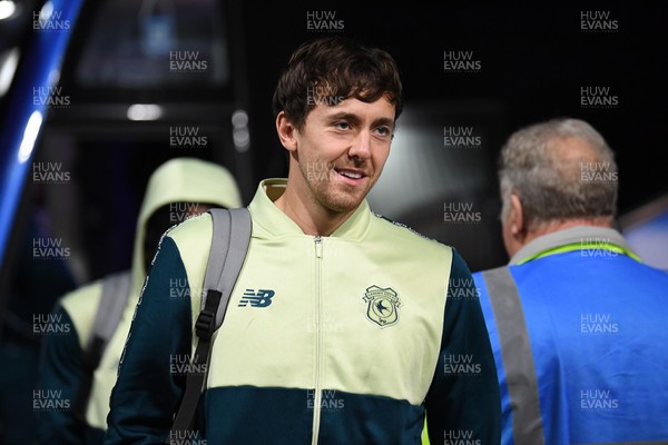281025 - Wrexham v Cardiff City - Carabao Cup Round 4 - Ryan Wintle of Cardiff City arrives at the stadium