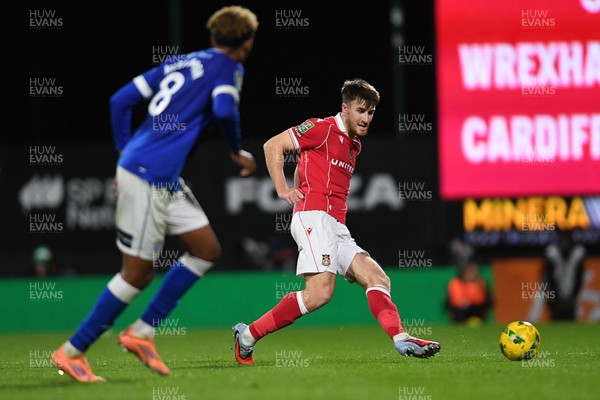 281025 - Wrexham v Cardiff City - Carabao Cup Round 4 - George Thomason of Wrexham