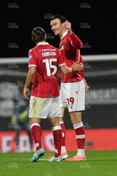 281025 - Wrexham v Cardiff City - Carabao Cup Round 4 - Kieffer Moore of Wrexham celebrates scoring a goal with team mates