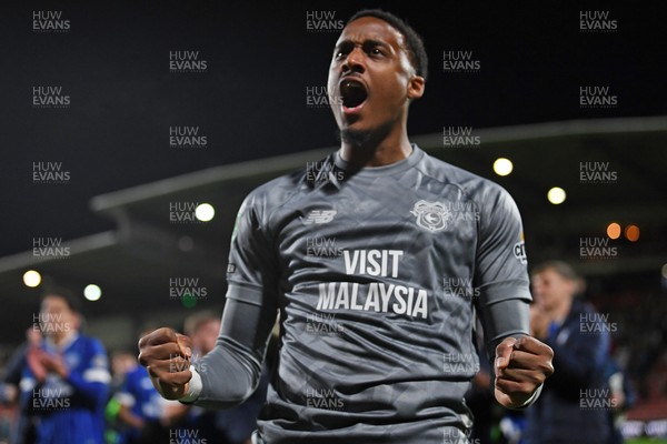 281025 - Wrexham v Cardiff City - Carabao Cup Round 4 - Nathan Trott of Cardiff City celebrates at full time