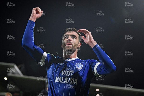 281025 - Wrexham v Cardiff City - Carabao Cup Round 4 - Calum Chambers of Cardiff City celebrates at full time