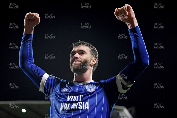 281025 - Wrexham v Cardiff City - Carabao Cup Round 4 - Calum Chambers of Cardiff City celebrates at full time