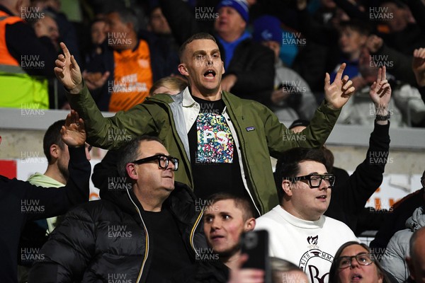281025 - Wrexham v Cardiff City - Carabao Cup Round 4 - Cardiff fans celebrate at full time