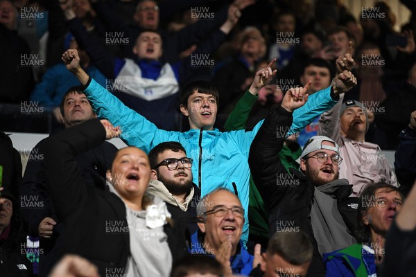 281025 - Wrexham v Cardiff City - Carabao Cup Round 4 - Cardiff fans celebrate at full time