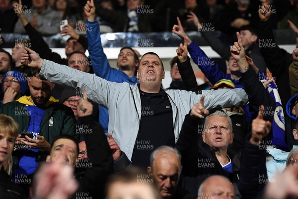 281025 - Wrexham v Cardiff City - Carabao Cup Round 4 - Cardiff fans celebrate at full time
