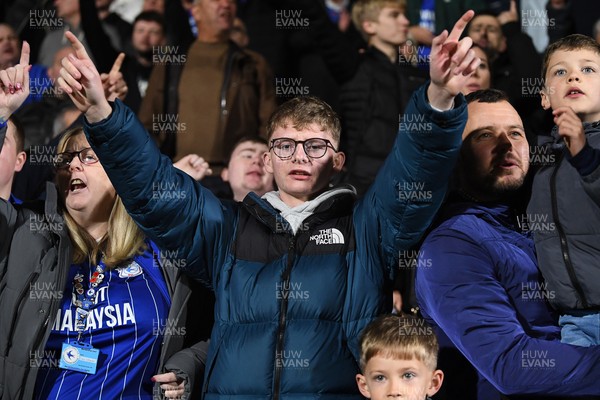 281025 - Wrexham v Cardiff City - Carabao Cup Round 4 - Cardiff fans celebrate at full time