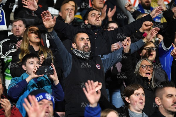 281025 - Wrexham v Cardiff City - Carabao Cup Round 4 - Cardiff City fans celebrate the win at full time