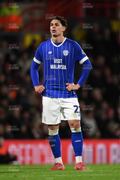 281025 - Wrexham v Cardiff City - Carabao Cup Round 4 - Yousef Salech of Cardiff City