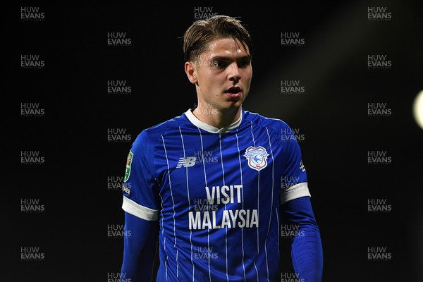 281025 - Wrexham v Cardiff City - Carabao Cup Round 4 - Cian Ashford of Cardiff City