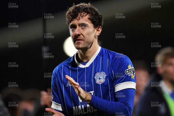 281025 - Wrexham v Cardiff City - Carabao Cup Round 4 - Ryan Wintle of Cardiff City applauding fans at full time
