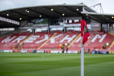 260425 - Wrexham v Charlton Athletic - Sky Bet League 1 -  General View of the Racecourse Ground ahead of kick off