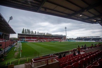260425 - Wrexham v Charlton Athletic - Sky Bet League 1 -  General View of the Racecourse Ground ahead of kick off