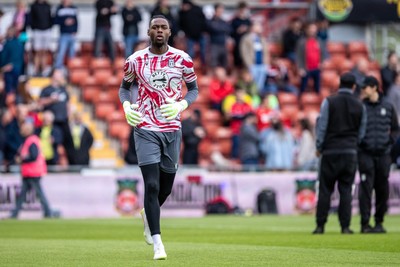 260425 - Wrexham v Charlton Athletic - Sky Bet League 1 -  Arthur Okonkwo of Wrexham AFC ahead of kick off