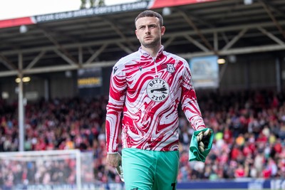260425 - Wrexham v Charlton Athletic - Sky Bet League 1 - Callum Burton  of Wrexham AFC ahead of kick off