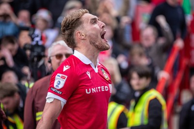 260425 - Wrexham v Charlton Athletic - Sky Bet League 1 - Sam Smith of Wrexham AFC celebrates making it 2-0