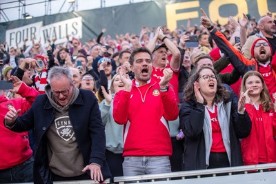 260425 - Wrexham v Charlton Athletic - Sky Bet League 1 - Wrexham fans celebrate their third goal