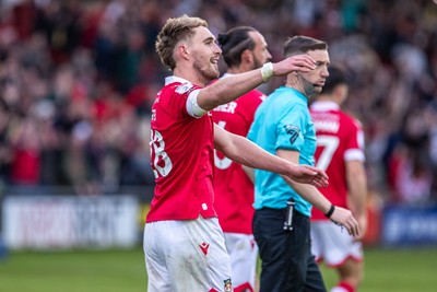 260425 - Wrexham v Charlton Athletic - Sky Bet League 1 - Sam Smith of Wrexham AFC celebrates his second goal which gives Wrexham a three goal advantage
