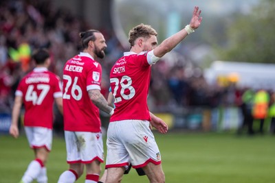 260425 - Wrexham v Charlton Athletic - Sky Bet League 1 - Sam Smith of Wrexham AFC celebrates his second goal which gives Wrexham a three goal advantage