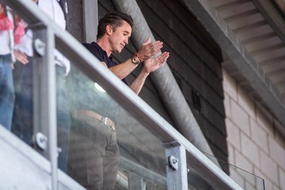 260425 - Wrexham v Charlton Athletic - Sky Bet League 1 - Wrexham co-owner Rob McElheney celebrates at full time