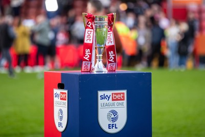 260425 - Wrexham v Charlton Athletic - Sky Bet League 1 - The Sky Bet League 1 Promotion trophy