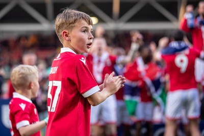 260425 - Wrexham v Charlton Athletic - Sky Bet League 1 - The son of Matty James of Wrexham AFC