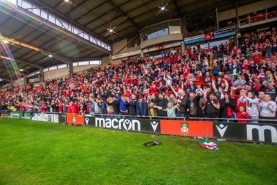 260425 - Wrexham v Charlton Athletic - Sky Bet League 1 - Wrexham fans celebrate at full time