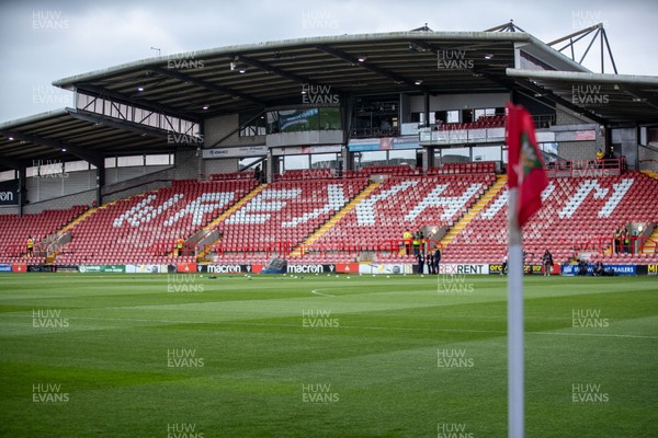 260425 - Wrexham v Charlton Athletic - Sky Bet League 1 -  General View of the Racecourse Ground ahead of kick off