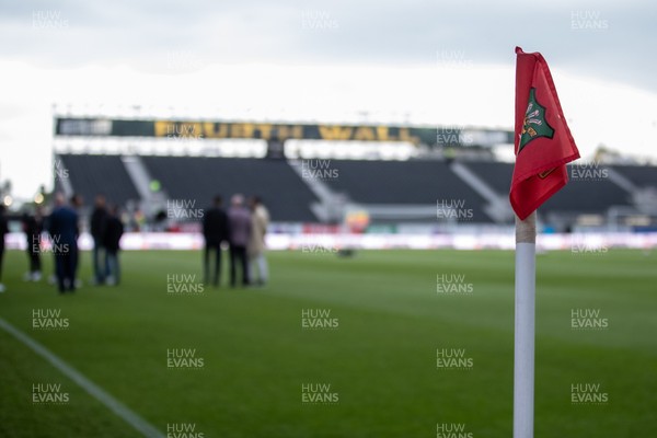 260425 - Wrexham v Charlton Athletic - Sky Bet League 1 -  General View of the Racecourse Ground ahead of kick off