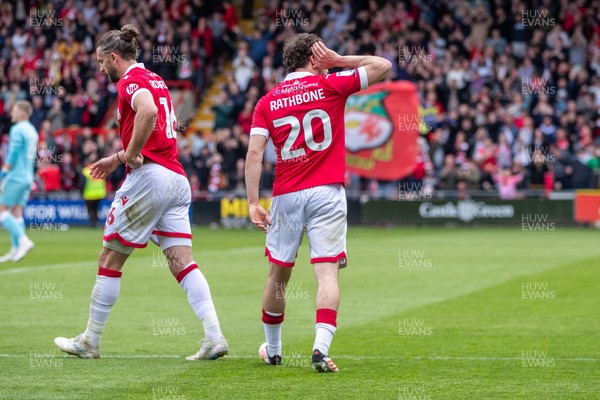 260425 - Wrexham v Charlton Athletic - Sky Bet League 1 - Oliver Rathbone of Wrexham AFC celebrates scoring in the first half