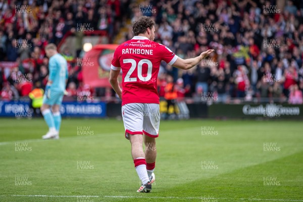 260425 - Wrexham v Charlton Athletic - Sky Bet League 1 - Oliver Rathbone of Wrexham AFC celebrates scoring in the first half