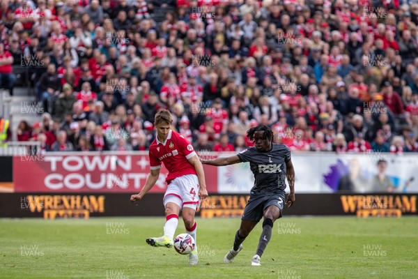 260425 - Wrexham v Charlton Athletic - Sky Bet League 1 - Max Cleworth of Wrexham AFC makes a pass